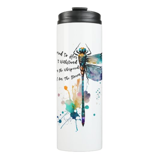 Libelle mit Gedicht Thermosbecher (Vorderseite)