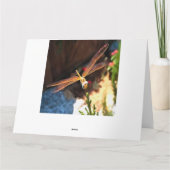 Libelle mit goldgelben Flügeln Dankeskarte (Rückseite)