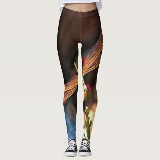 Libelle mit goldgelben Flügeln Leggings (Vorderseite)