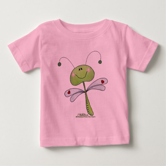 Libelle mit Herz Baby T-shirt (Vorderseite)