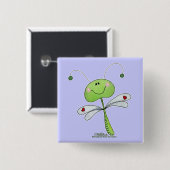 Libelle mit Herz Button (Vorne & Hinten)
