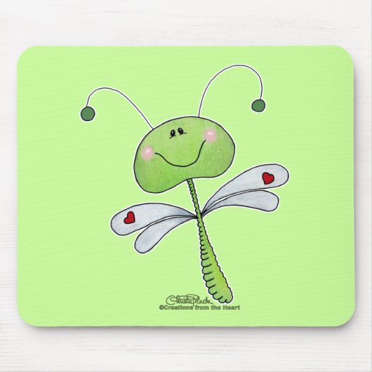 Libelle mit Herz Mousepad (Vorne)