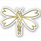 Libelle mit Krebsbändern Aufkleber (Vorderseite)