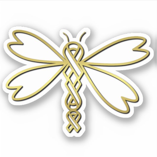 Libelle mit Krebsbändern Aufkleber (Vorderseite)