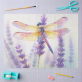 Libelle mit Lavendelblüten  Seidenpapier (Basteln)