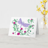 Libelle mit Reben Karte (Gelbe Blume)