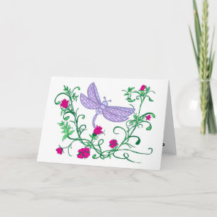 Libelle mit Reben Karte