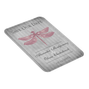 Libelle mit rosa Juwelen Save-the-Date Magnet