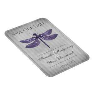 Libelle mit violetten Juwelen Save-the-Date Magnet