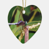 Libelle mit weißen Blume Keramik Ornament (Links)