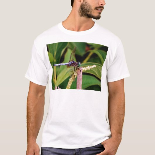 Libelle mit weißen Blume T-Shirt (Vorderseite)