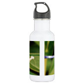 Libelle mit weißen Blume Trinkflasche (Rückseite)