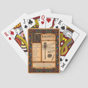 Libelle, mittelalterliche Bestiarien-Kunst Spielkarten