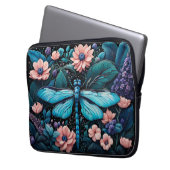 Libelle nachts im Blumengarten Laptopschutzhülle (Vorderseite Links)