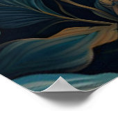 Libelle nachts im Blumengarten Poster (Ecke)