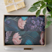 Libelle nachts im Blumengarten Seidenpapier (Geschenk)