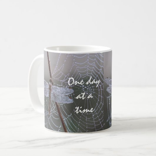 Libelle "One day at a Time" Kaffeezubereitung Tass Kaffeetasse (Vorderseite Links)