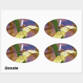 Libelle Ovaler Aufkleber (Blatt)