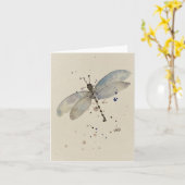 Libelle Pastell Karte (Gelbe Blume)