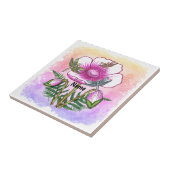 Libelle Pink Mohn Fliese (Seite)