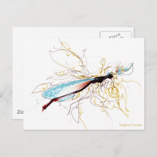 Libelle Postkarte (Vorne/Hinten)
