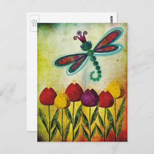 Libelle Postkarte (Vorne/Hinten)