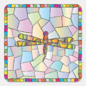 Libelle Quadratischer Aufkleber (Vorderseite)