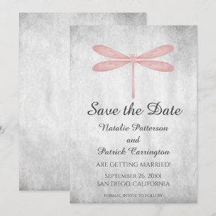 Libelle Rosa Save-the-Date-Einladung Einladung