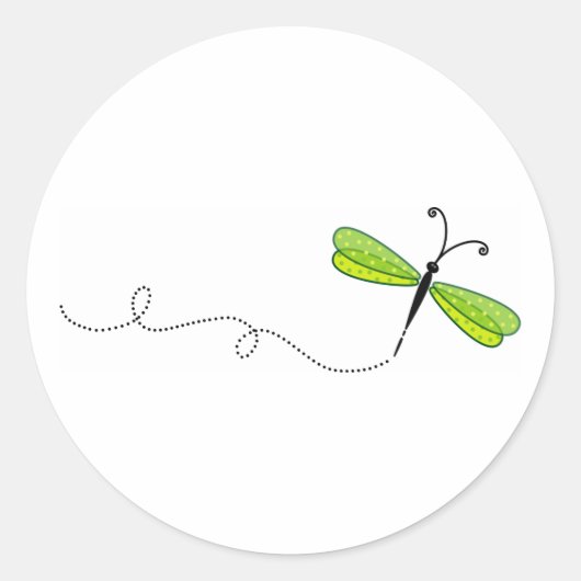 Libelle Runder Aufkleber (Vorderseite)