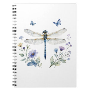 Libelle Schmetterling Wildblumen Notizbuch Notizblock