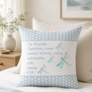 Libelle   Schöne blaue und weiße Mode Kissen