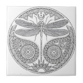 Libelle, schwarz-weiße Fliesen (Vorderseite)