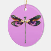 Libelle, silber, gold, lila und schwarz keramik ornament (Links)