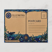 Libelle, Teichperle Bleiglas Postkarte (Rückseite)