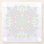 Libelle und Blume als Lila farbig Glasuntersetzer (Rückseite)