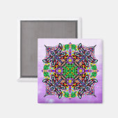 Libelle und Blume als Lila farbig Magnet (Vorderseite/Rückseite)