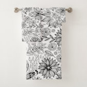 Libelle und Blume-Doodle Badhandtuch Set (Insitu)