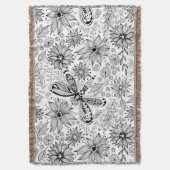 Libelle und Blume-Doodle Decke (Vorderseite Vertikal)