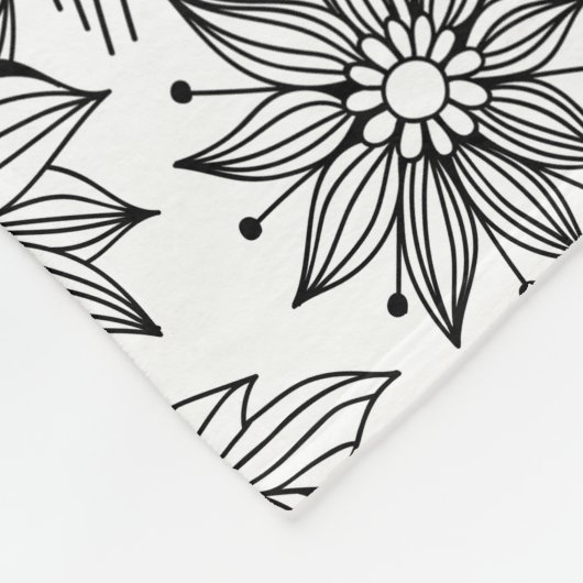 Libelle und Blume-Doodle Fleecedecke (Ecke)