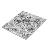 Libelle und Blume-Doodle Fliese (Seite)