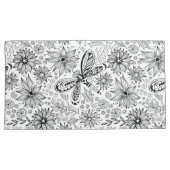 Libelle und Blume-Doodle Kissenbezug (Vorderseite-Rechts)