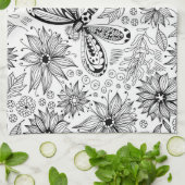 Libelle und Blume-Doodle Küchentuch (Gefaltet)