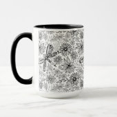 Libelle und Blume-Doodle Tasse (Links)