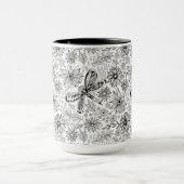 Libelle und Blume-Doodle Tasse (Zentrum)