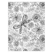Libelle und Blume-Doodle Tischdecke (Vorderseite)