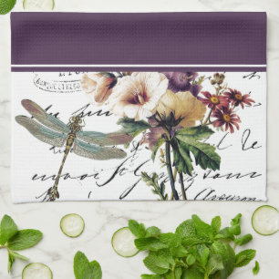 Libelle und Blumen Handtuch
