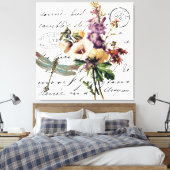 Libelle und Blumen Leinwanddruck (Insitu (Schlafzimmer))