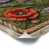 Libelle und Blumen Poster (Ecke)