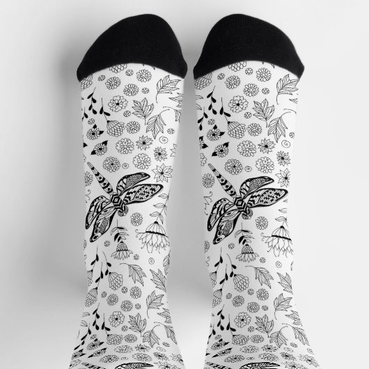 Libelle und Blumen Socken (Oben)