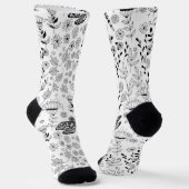 Libelle und Blumen Socken (Gewinkelt)